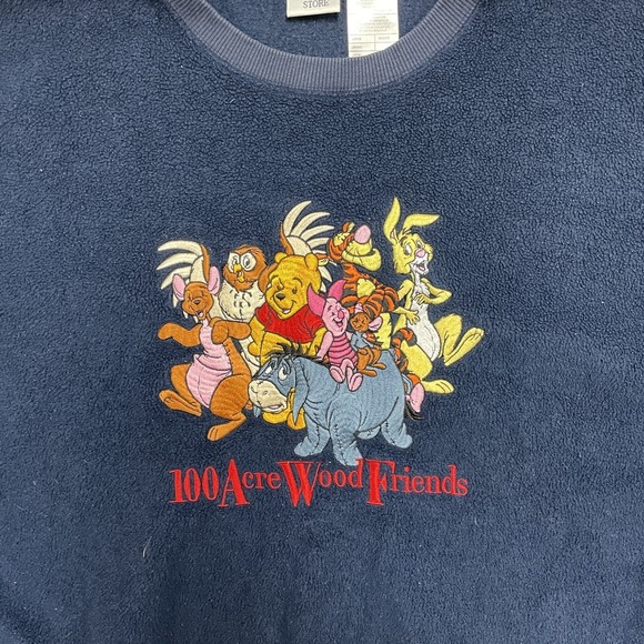 vintage Whinnie the pooh sweatshirt mens xl blue 2000 y2k disney - Picture 3 of 9